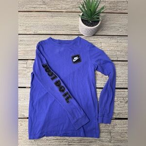 Nike Kids Purple-Blue Long Sleeve Shirt, Unisex, Sz Large